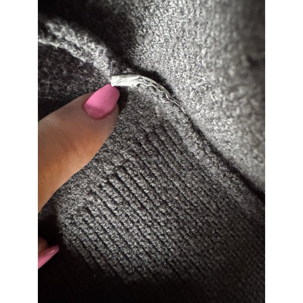 English Factory Women's Sz S Whip Contrast Stitch Gray Blue Pullover Sweater - Picture 6 of 9